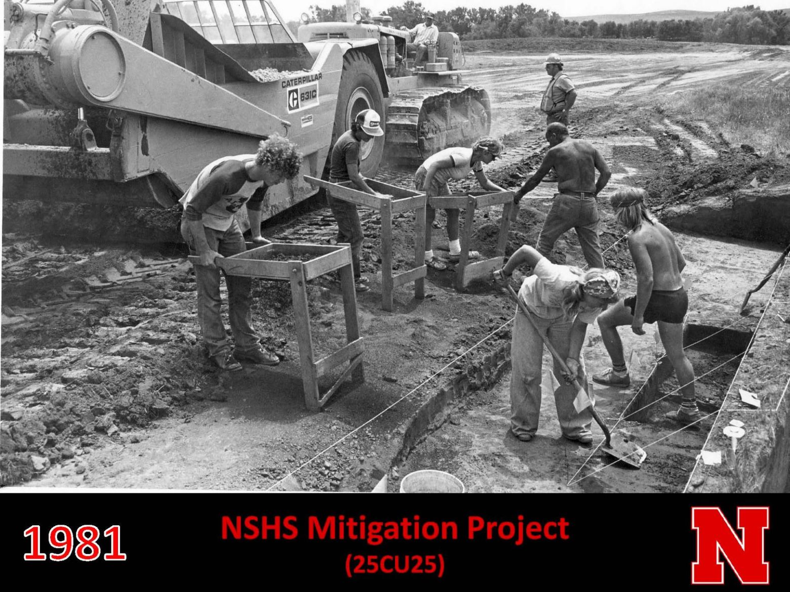 Student in the field working on NSHS Mitigation Project in 1981