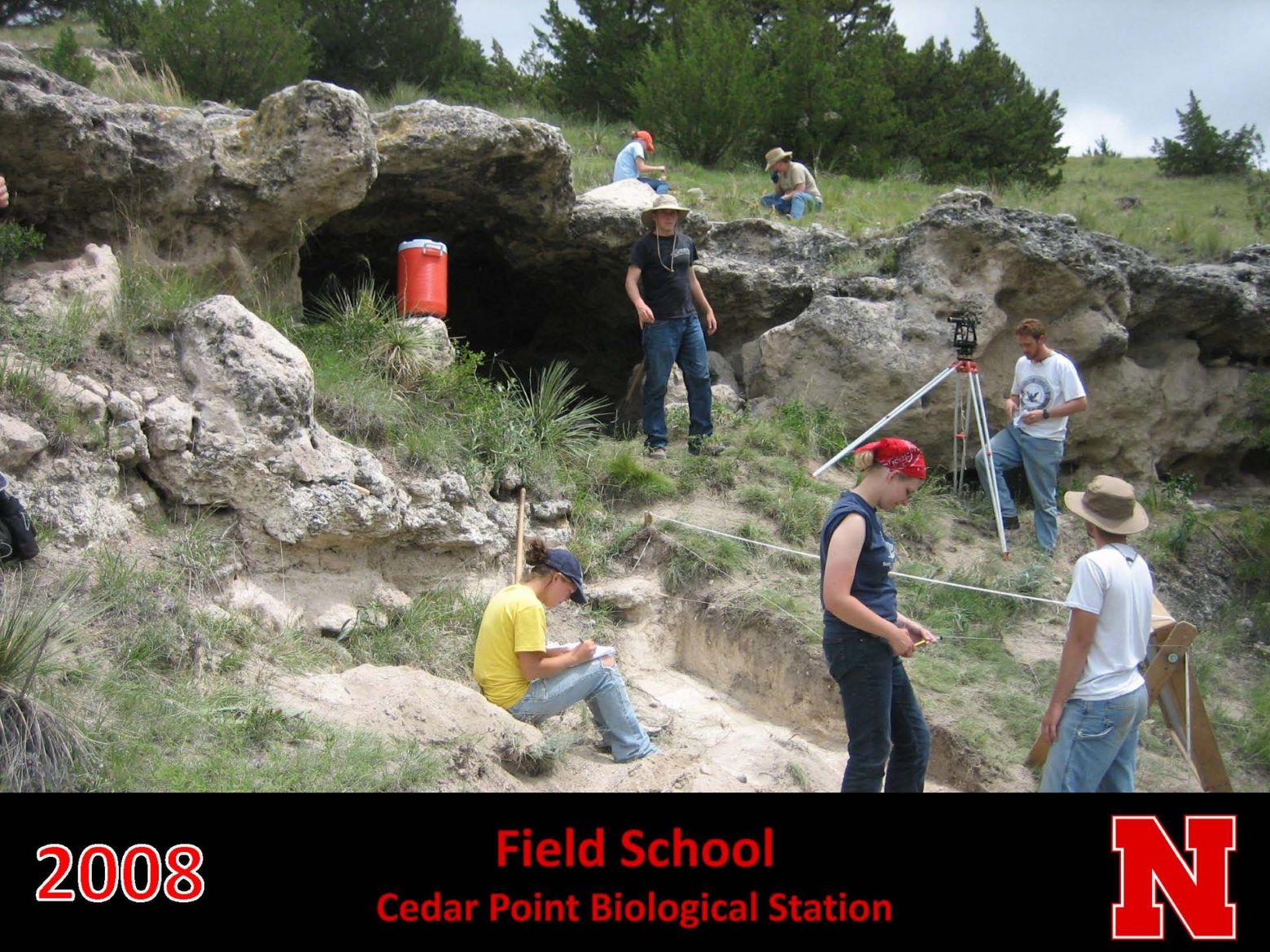 students working at the 2008 summer field school